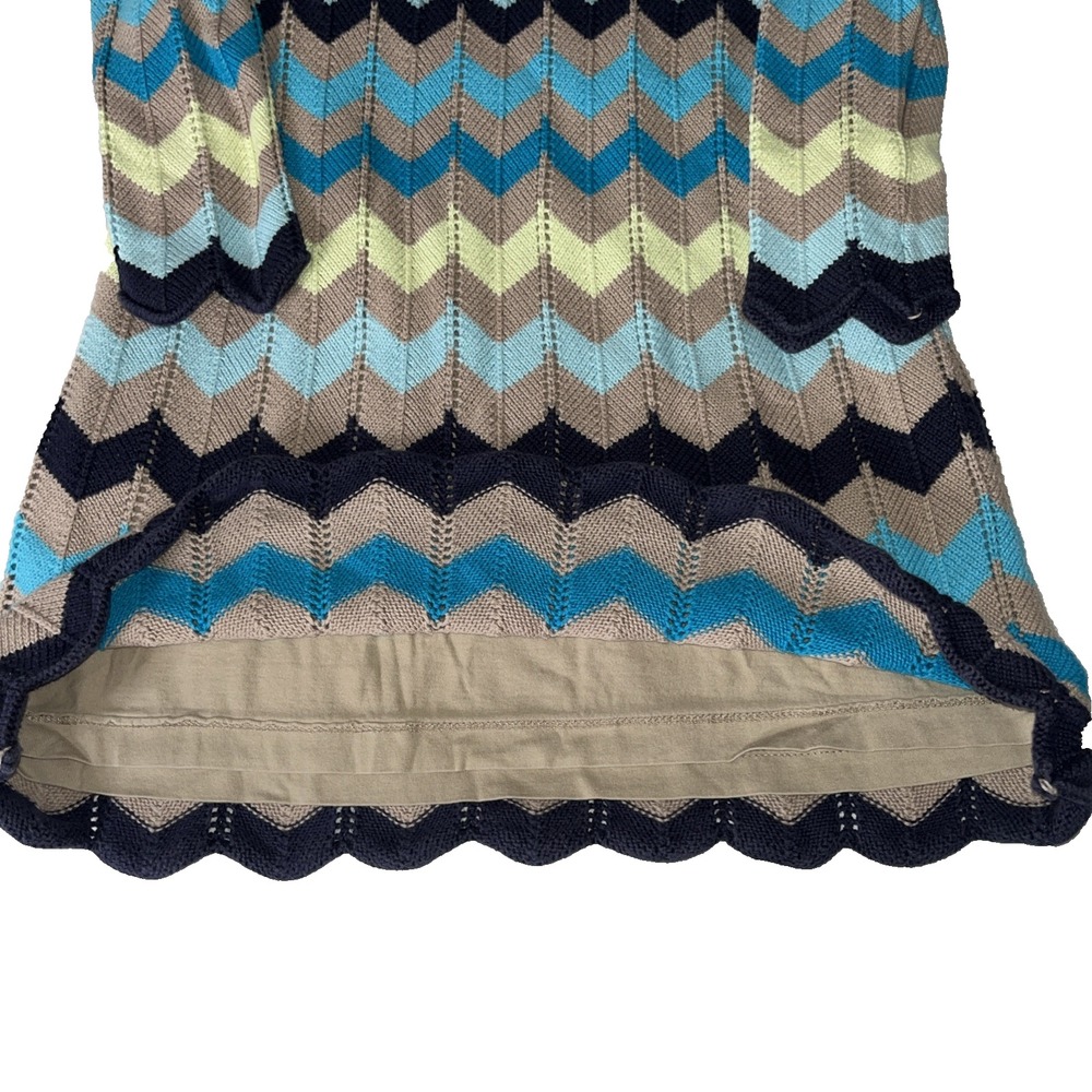 Hannah Andersson Stripe Chevron Boho Sweater Lined Dress 130 8 - Picture 2 of 5